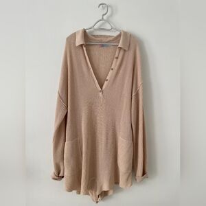 Free People Picnic Sweater Romper in Natural in Size Medium